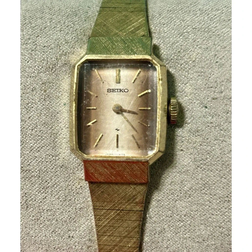 1970 Vintage Seiko Women's Mechanical Wind Watch 11-3649 811192 Gold Tone
